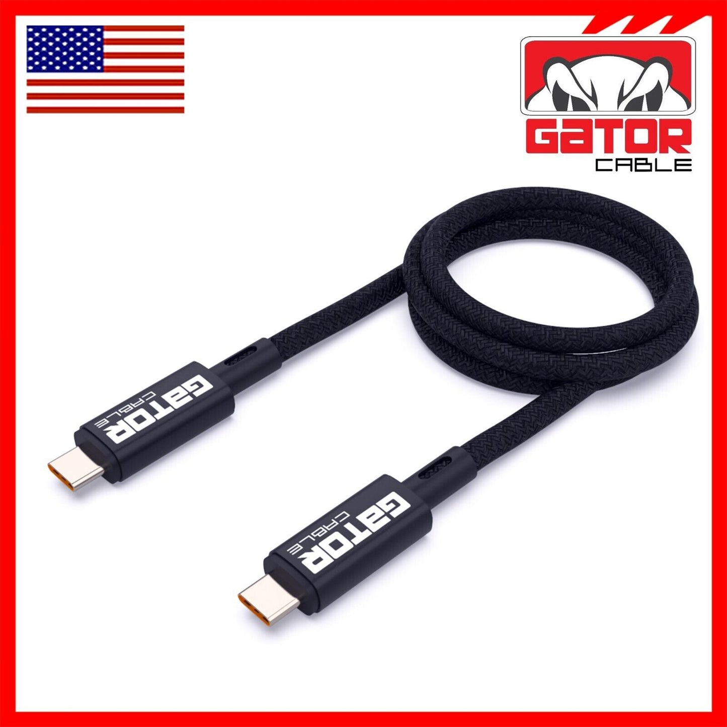 Thunderbolt 4 3 USB-C 4.0 Cable Charger Data 40Gbps PD 240W 8K Video Display UHD