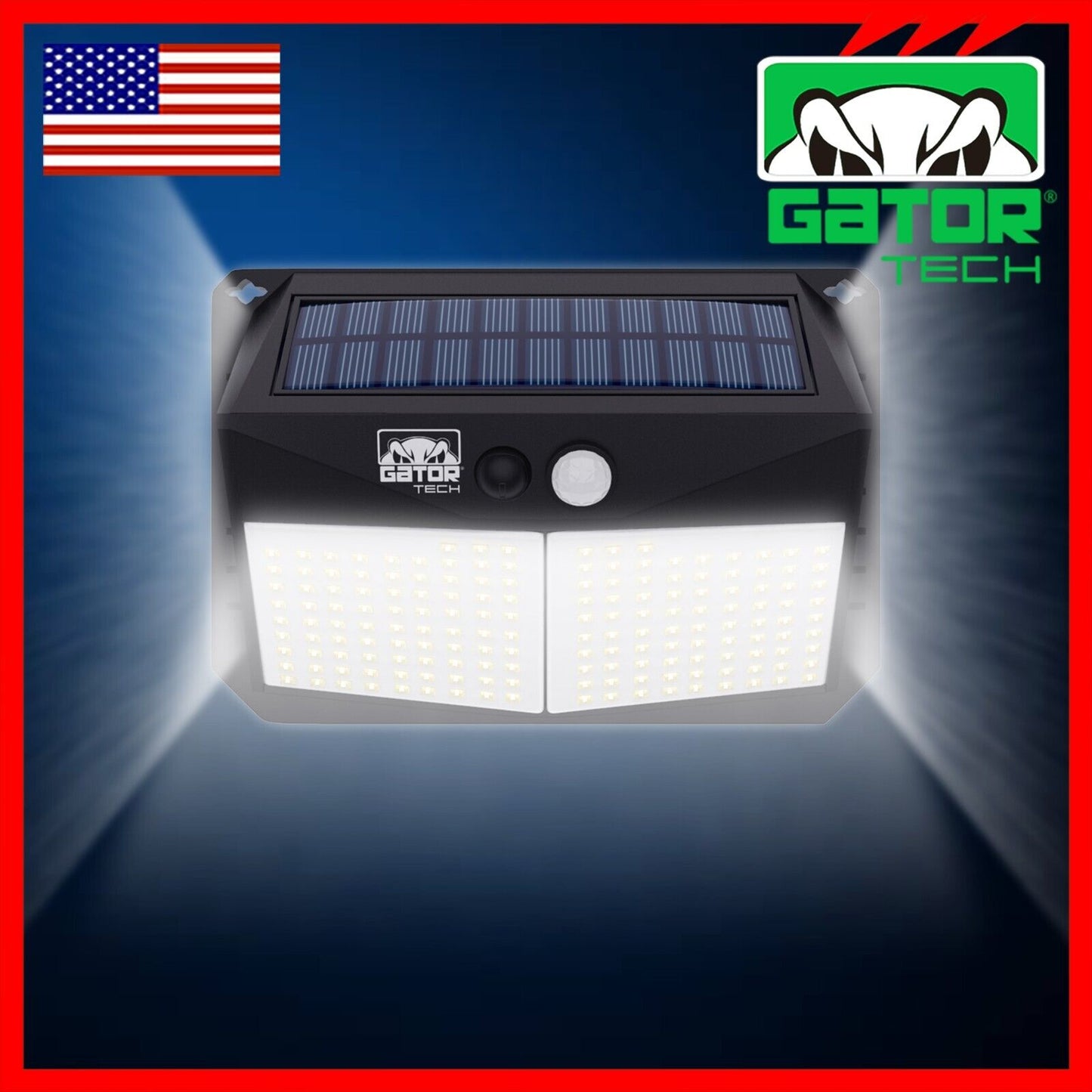 Solar Power 228 LED PIR Motion Sensor Outdoor Security Garden Wall Lamp Light
