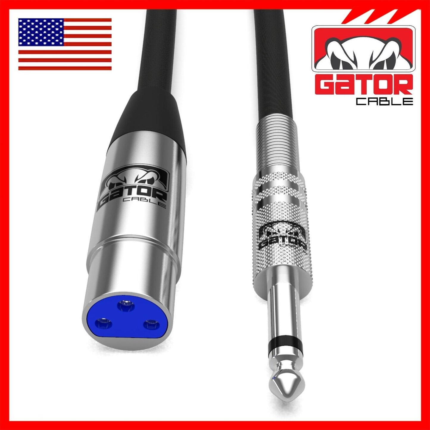 XLR 3-Pin Female to 1/4" Plug TS Microphone Mono Cable Unbalanced Shielded Audio