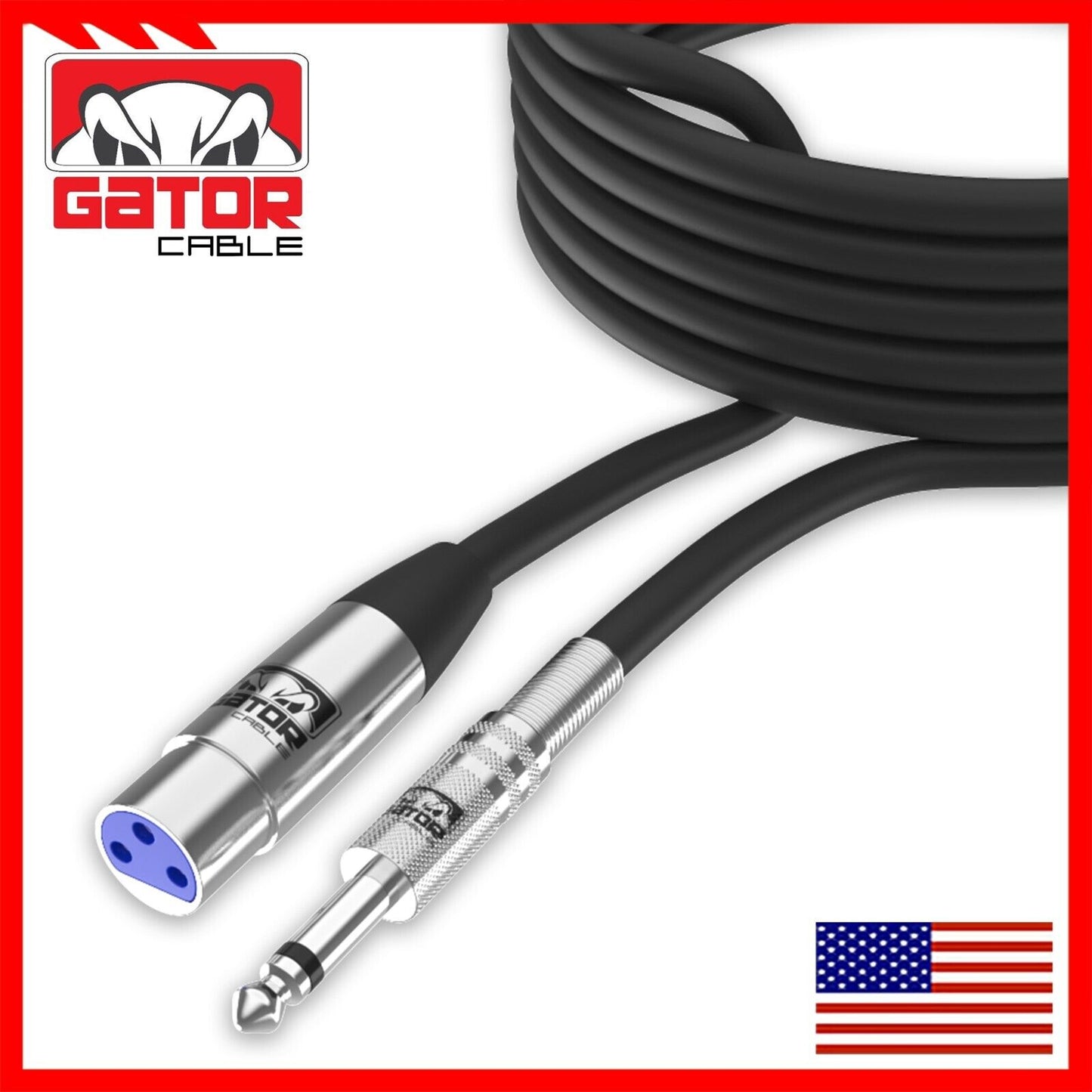 XLR 3-Pin Female to 1/4" Plug TS Microphone Mono Cable Unbalanced Shielded Audio