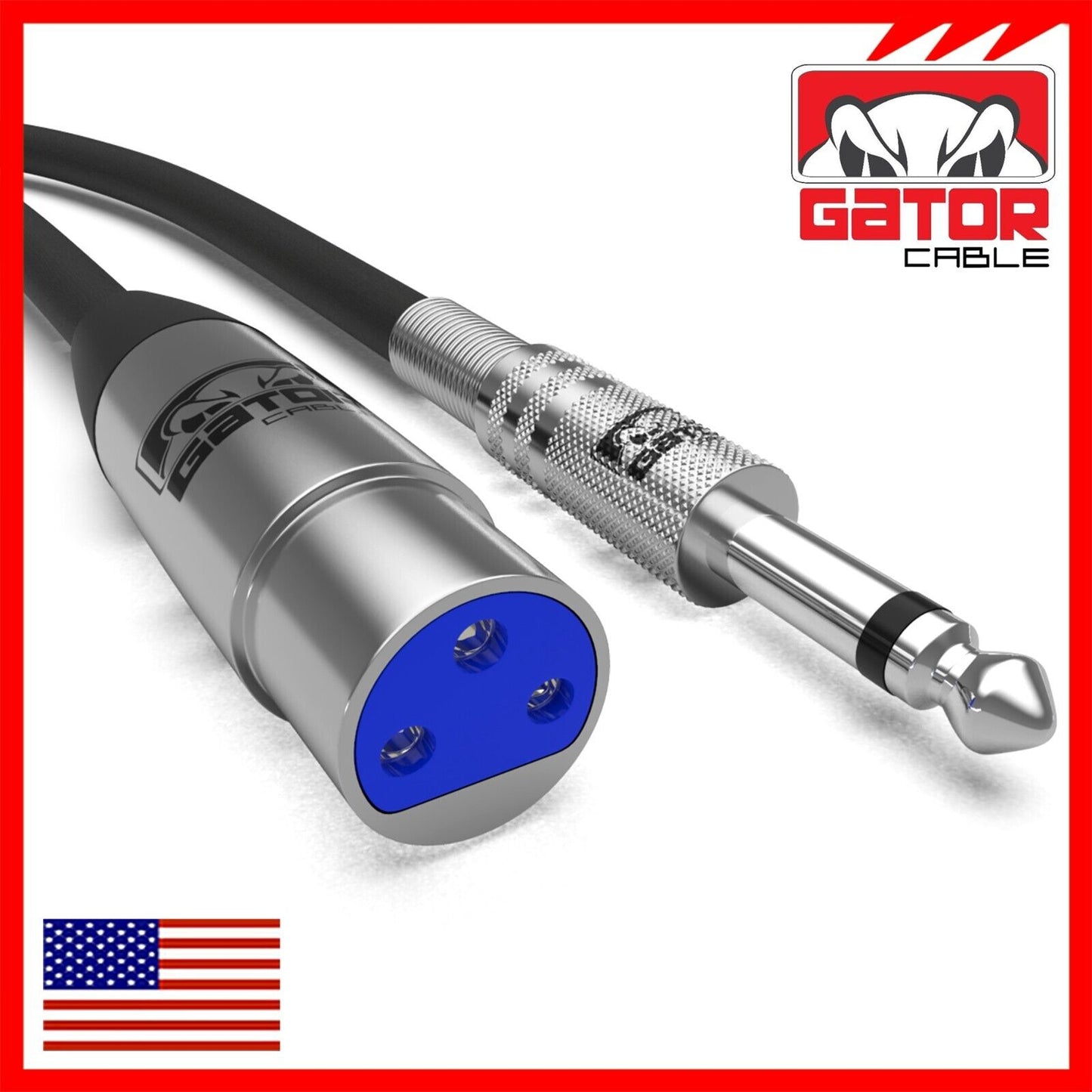 XLR 3-Pin Female to 1/4" Plug TS Microphone Mono Cable Unbalanced Shielded Audio