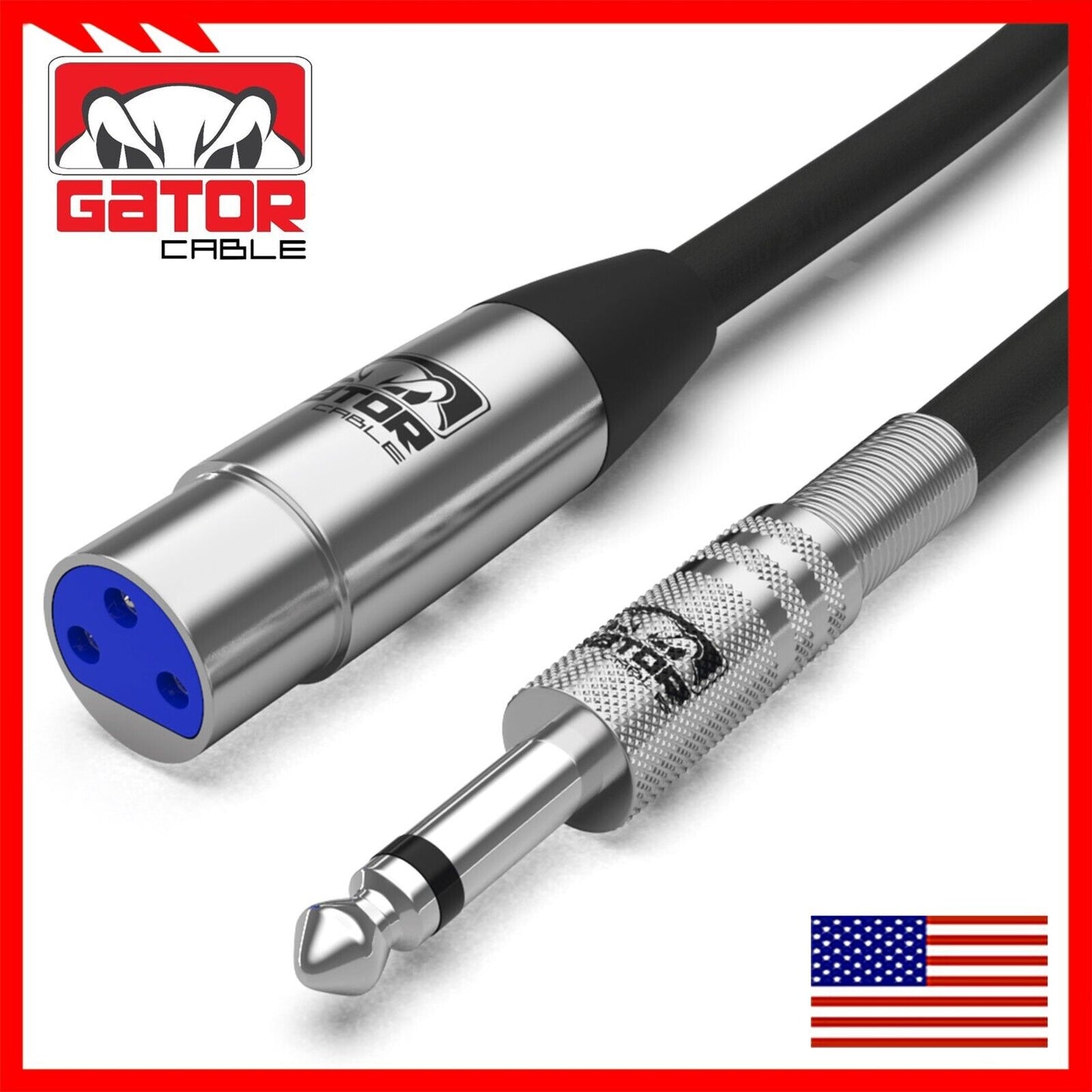 XLR 3-Pin Female to 1/4" Plug TS Microphone Mono Cable Unbalanced Shielded Audio
