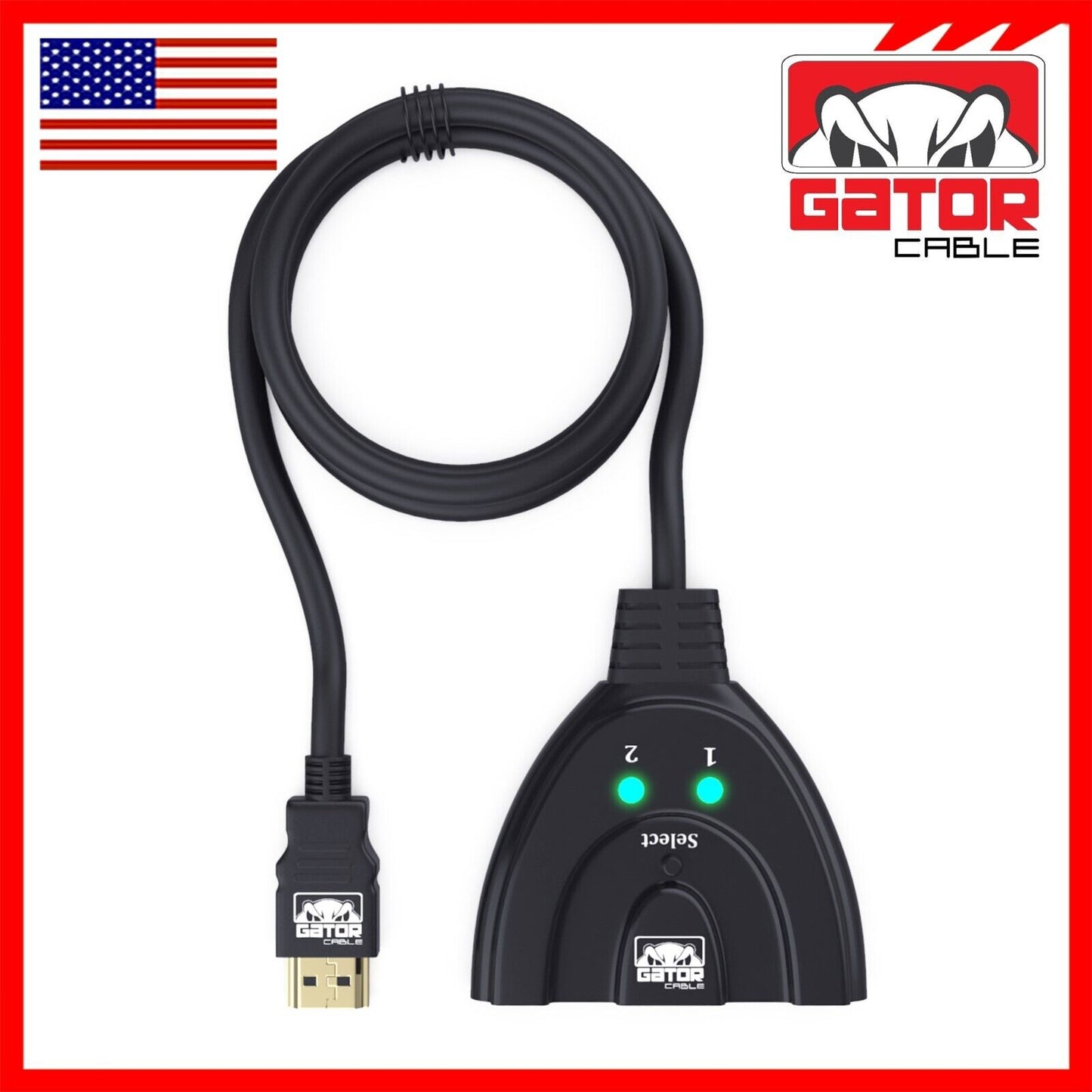 4K HDMI 2.0 Cable Auto Switch Switcher Splitter Adapter 2 In to 1 Out Devices