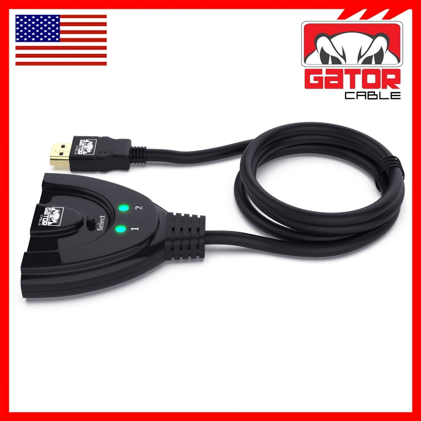 4K HDMI 2.0 Cable Auto Switch Switcher Splitter Adapter 2 In to 1 Out Devices