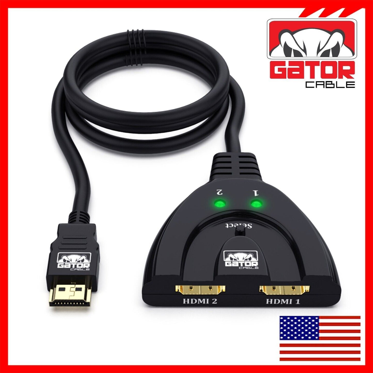 4K HDMI 2.0 Cable Auto Switch Switcher Splitter Adapter 2 In to 1 Out Devices