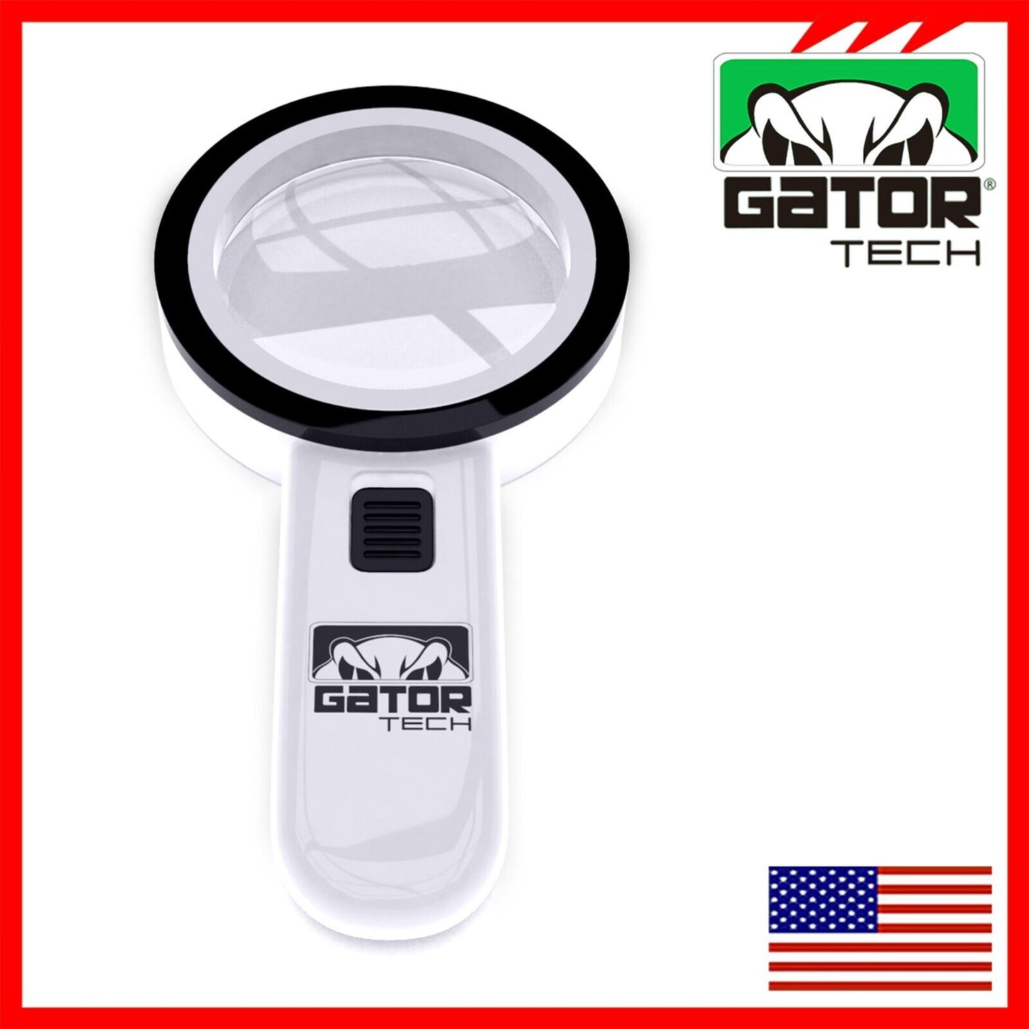 Magnifying Glass Bright LED Light Handheld Jumbo Illuminated 30X Magnifier Large