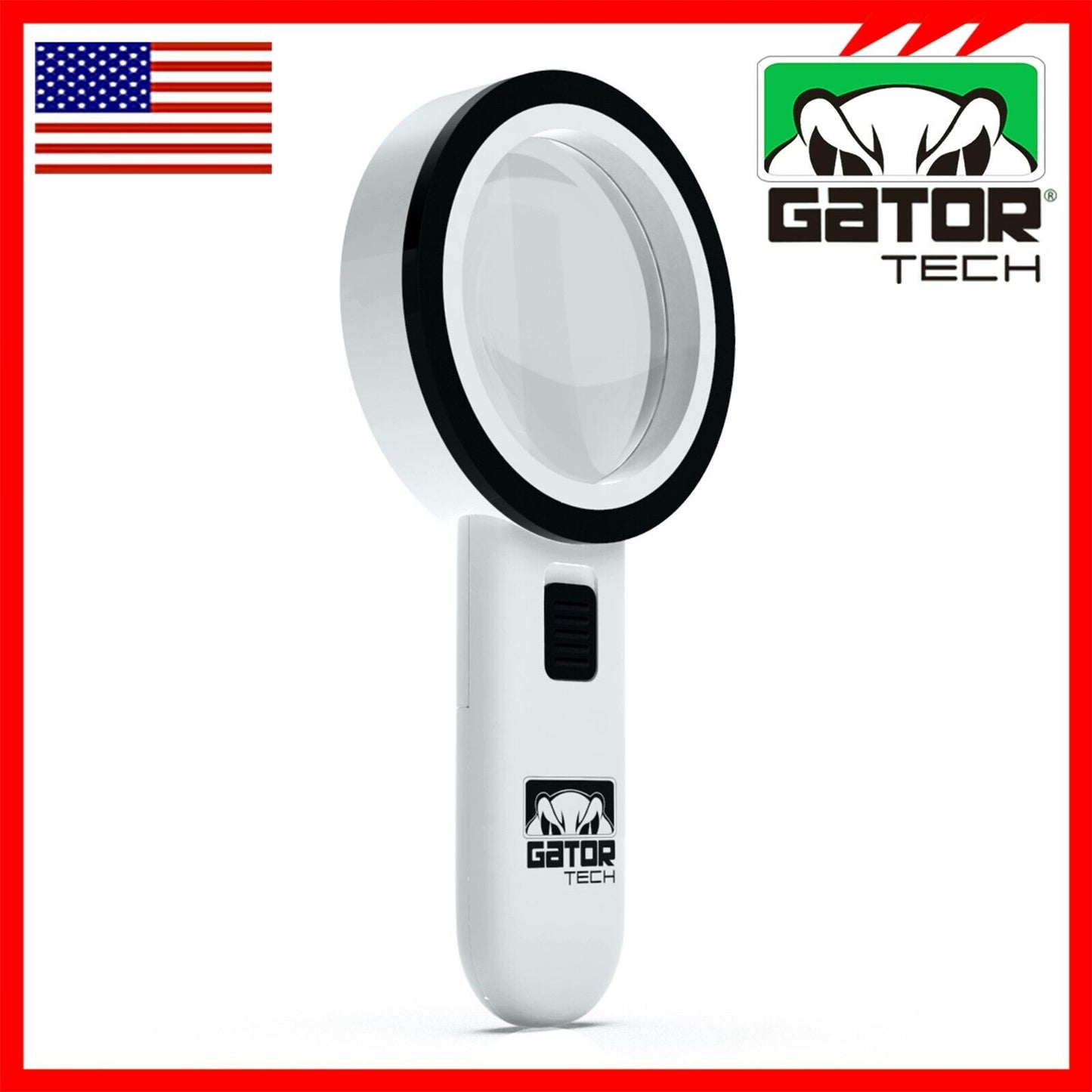 Magnifying Glass Bright LED Light Handheld Jumbo Illuminated 30X Magnifier Large