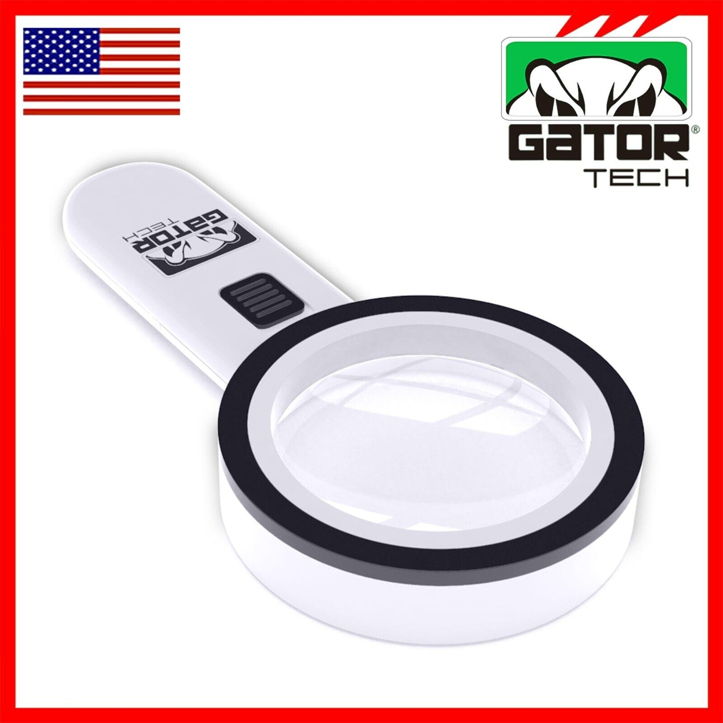 Magnifying Glass Bright LED Light Handheld Jumbo Illuminated 30X Magnifier Large