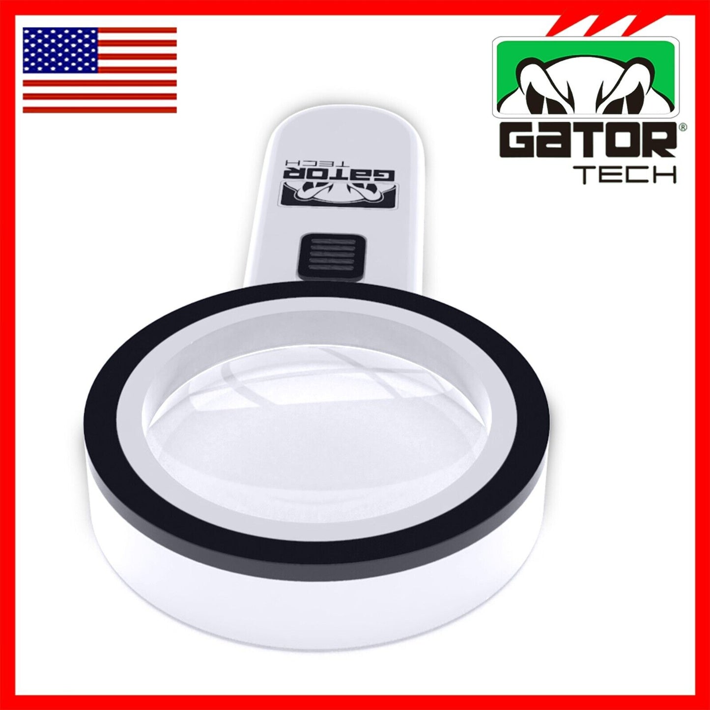 Magnifying Glass Bright LED Light Handheld Jumbo Illuminated 30X Magnifier Large