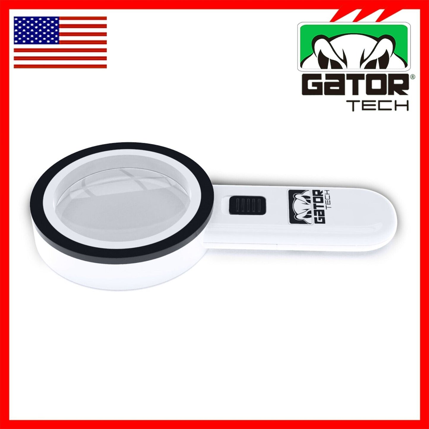 Magnifying Glass Bright LED Light Handheld Jumbo Illuminated 30X Magnifier Large