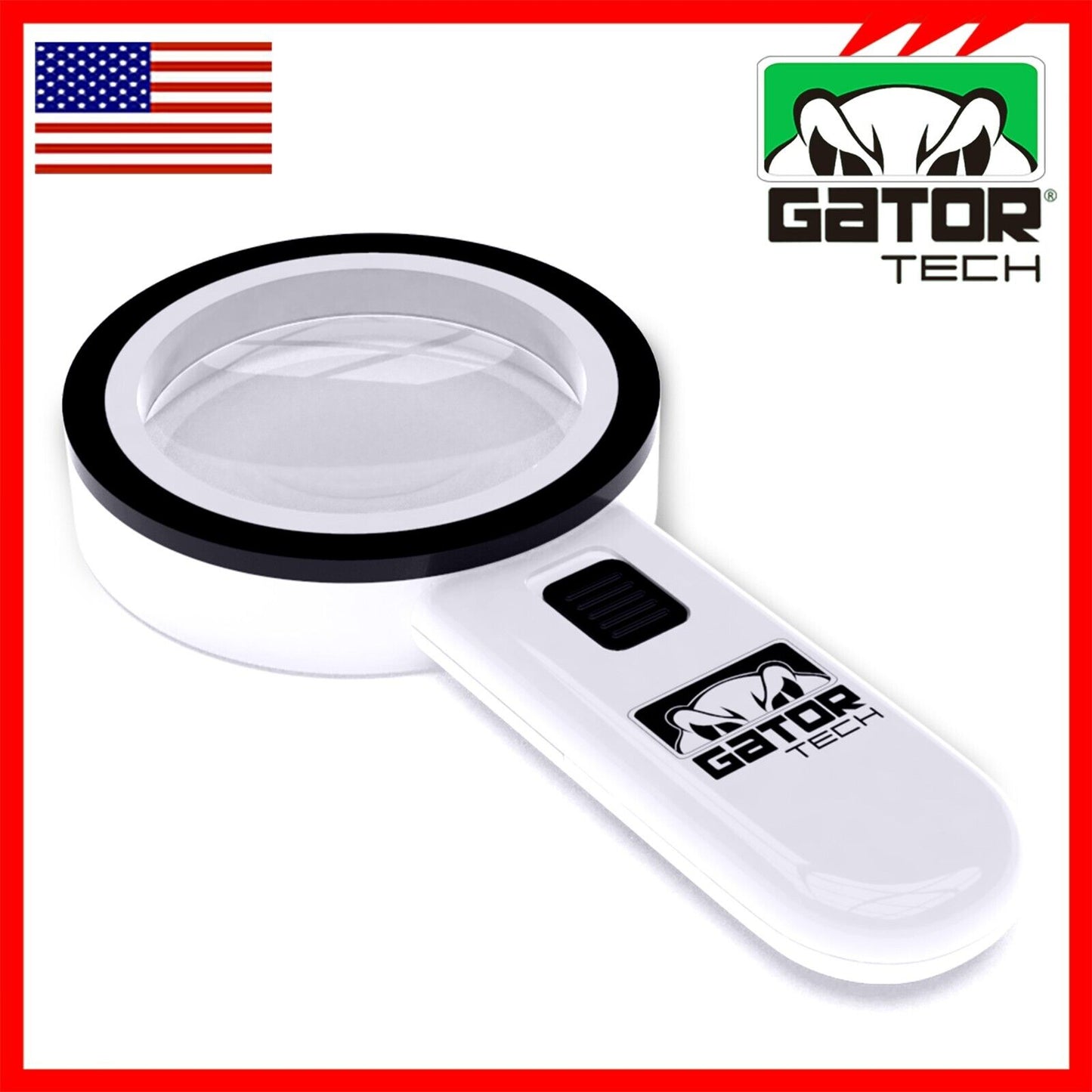 Magnifying Glass Bright LED Light Handheld Jumbo Illuminated 30X Magnifier Large