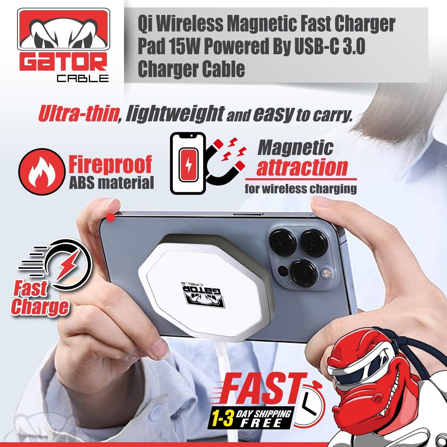 MagSafe Magnetic Wireless Fast Charger Pad for iPhone 12 13 14 15 Pro Max Plus