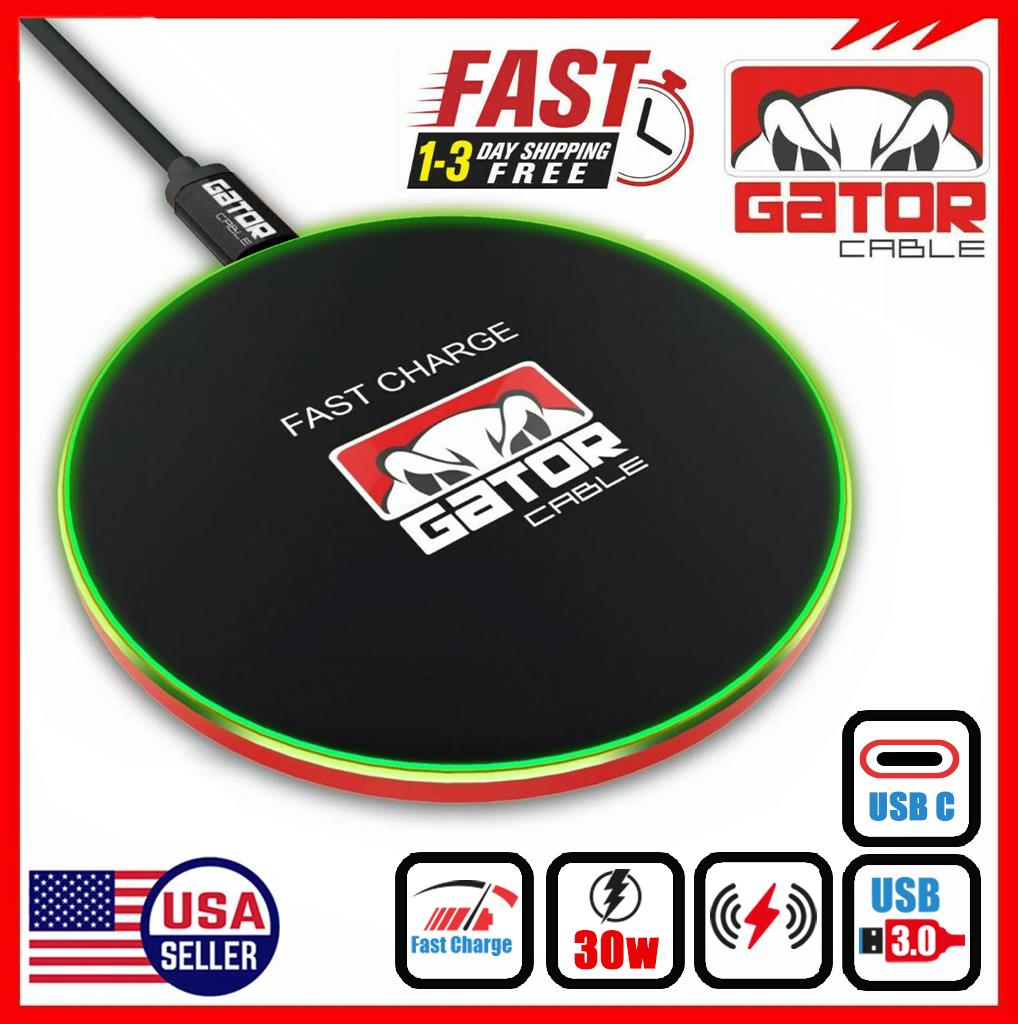 30W Wireless Phone Charger Pad Dock Fast Charge Universal