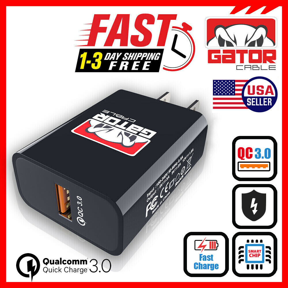 USB 3.0 Wall Home Charger Adapter Power Plug QC Qualcomm Fast Quick Charge 18W