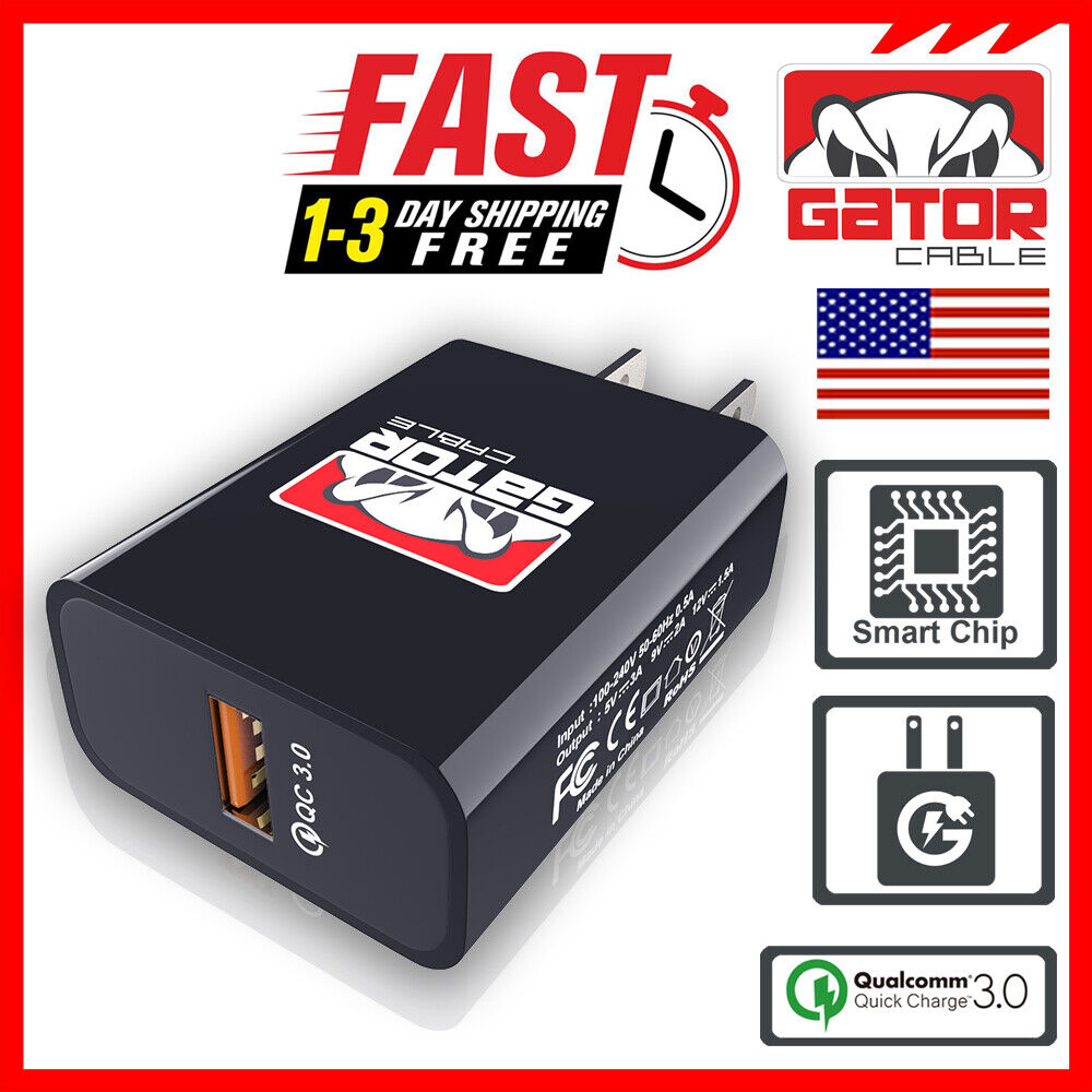 USB 3.0 Wall Home Charger Adapter Power Plug QC Qualcomm Fast Quick Charge 18W