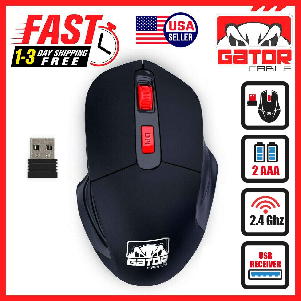 Wireless Optical Gaming Mouse 2.4GHz USB 3.0 Receiver For PC Laptop Computer