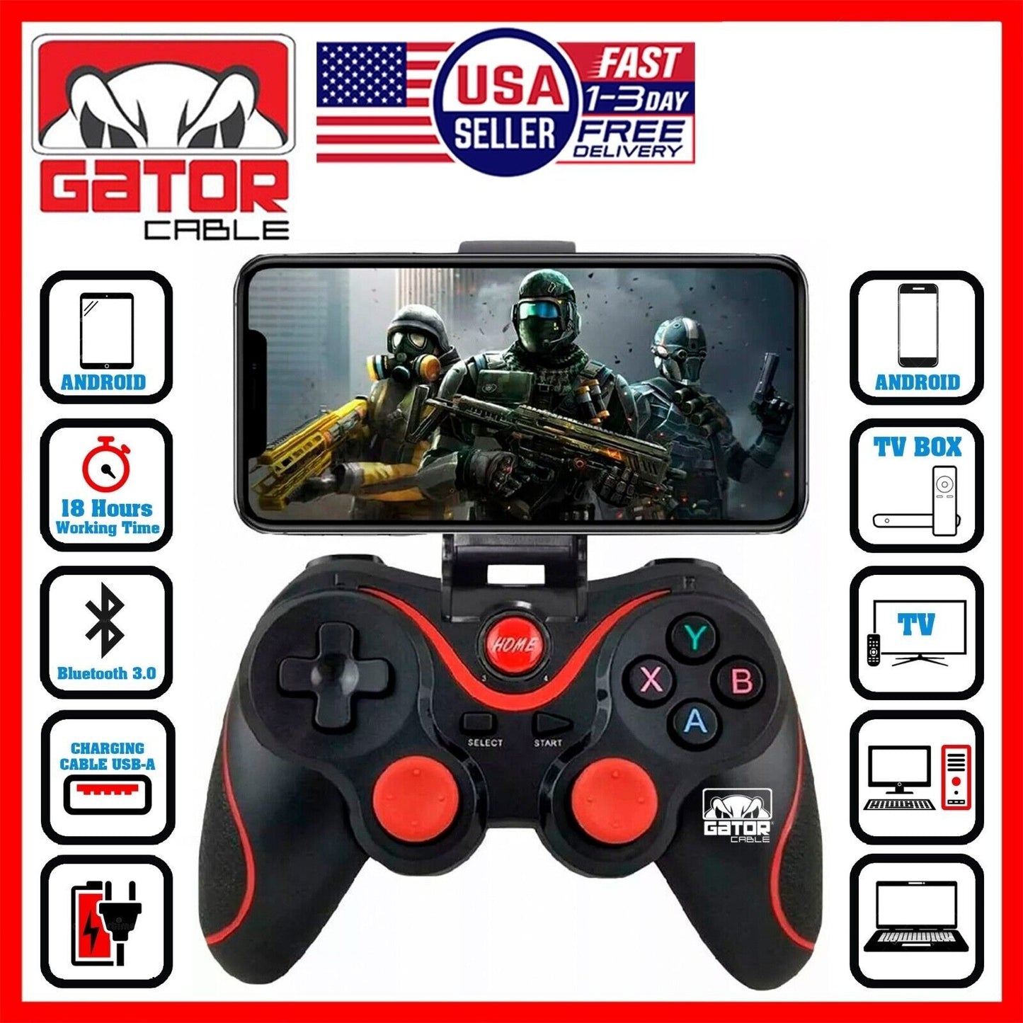 Wireless Bluetooth 5.0 Game Controller Gamepad For Android iOS iPhone Tablet PC