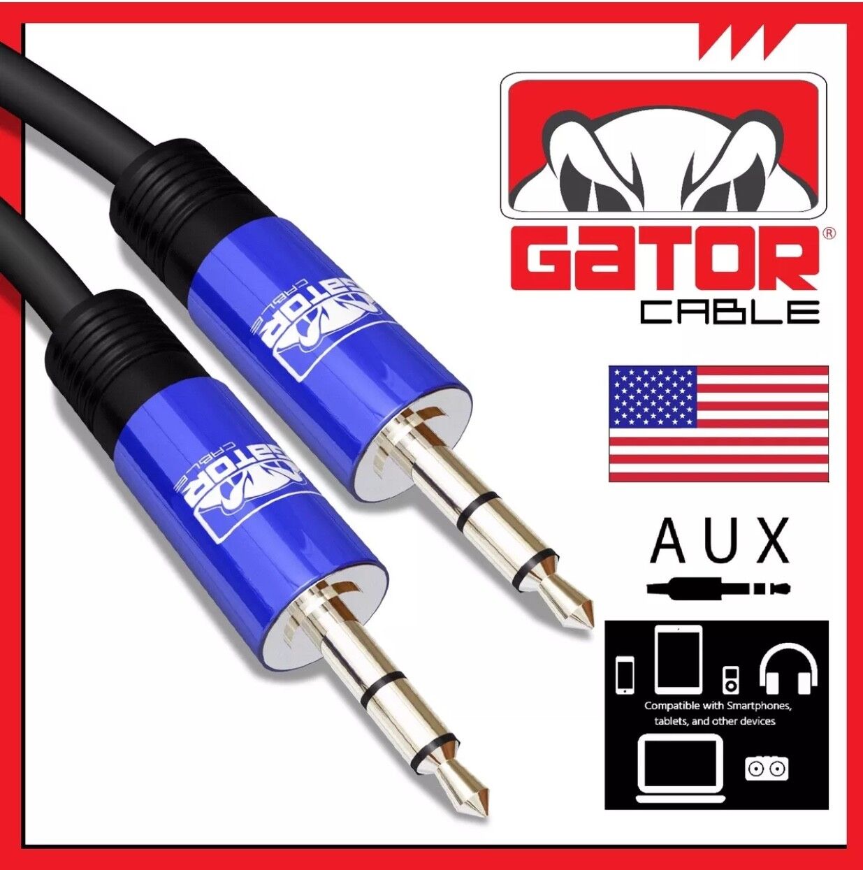 AUX 3.5mm Male to Male Audio Cable Cord For iPhone Samsung LG Mobile Phone 6FT