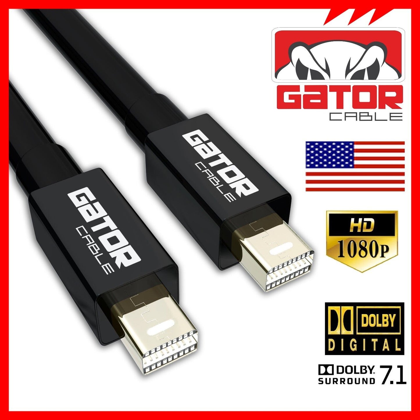 Mini DisplayPort to Mini DisplayPort Cable Audio Video Data HD Thunderbolt 6FT