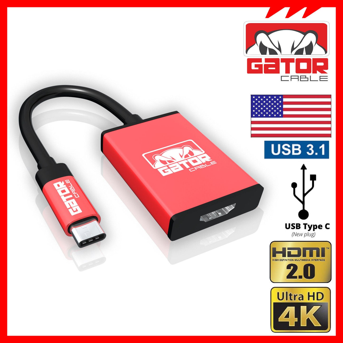 USB-C to HDMI Phone Adapter 4K 1080P HDTV for Android Samsung LG HTC Moto MacPro