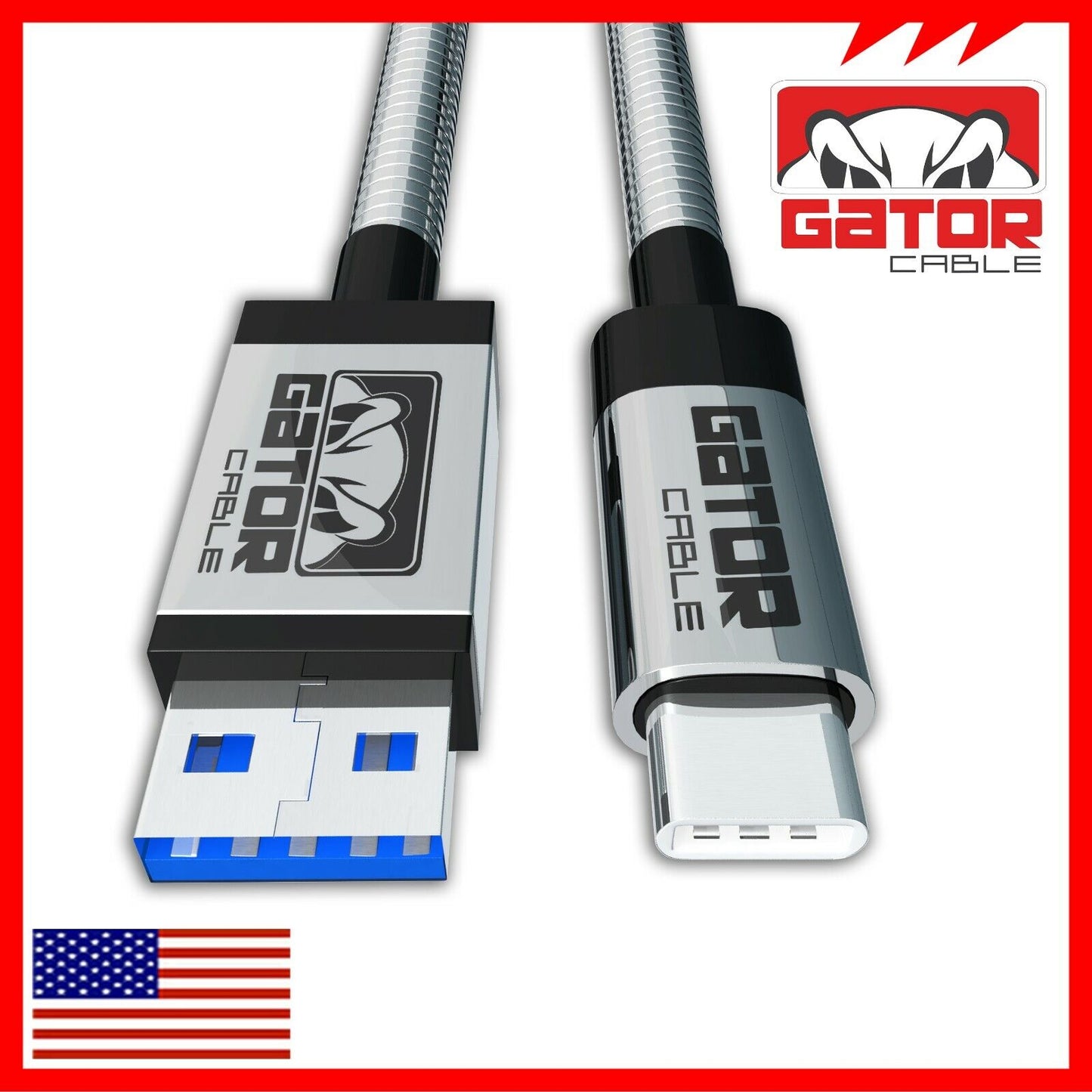 All Full Metal USB-C To USB Phone Charger Cable Fast Charge For Android Phones