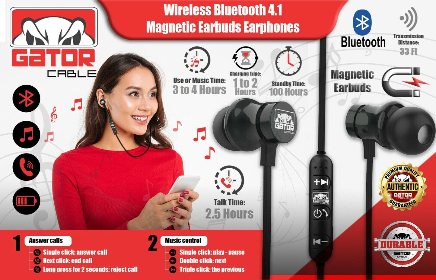 Wireless Bluetooth Earphones Earbuds Headphones Sport Stereo with MIC Bass Phone