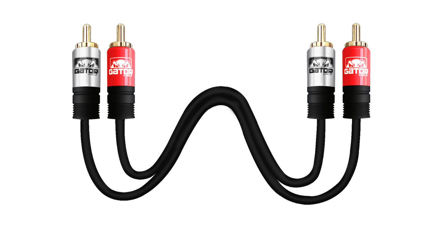 2RCA to 2RCA Male Stereo Audio Patch Coaxial Cable Cord L/R Gold Plated Plug