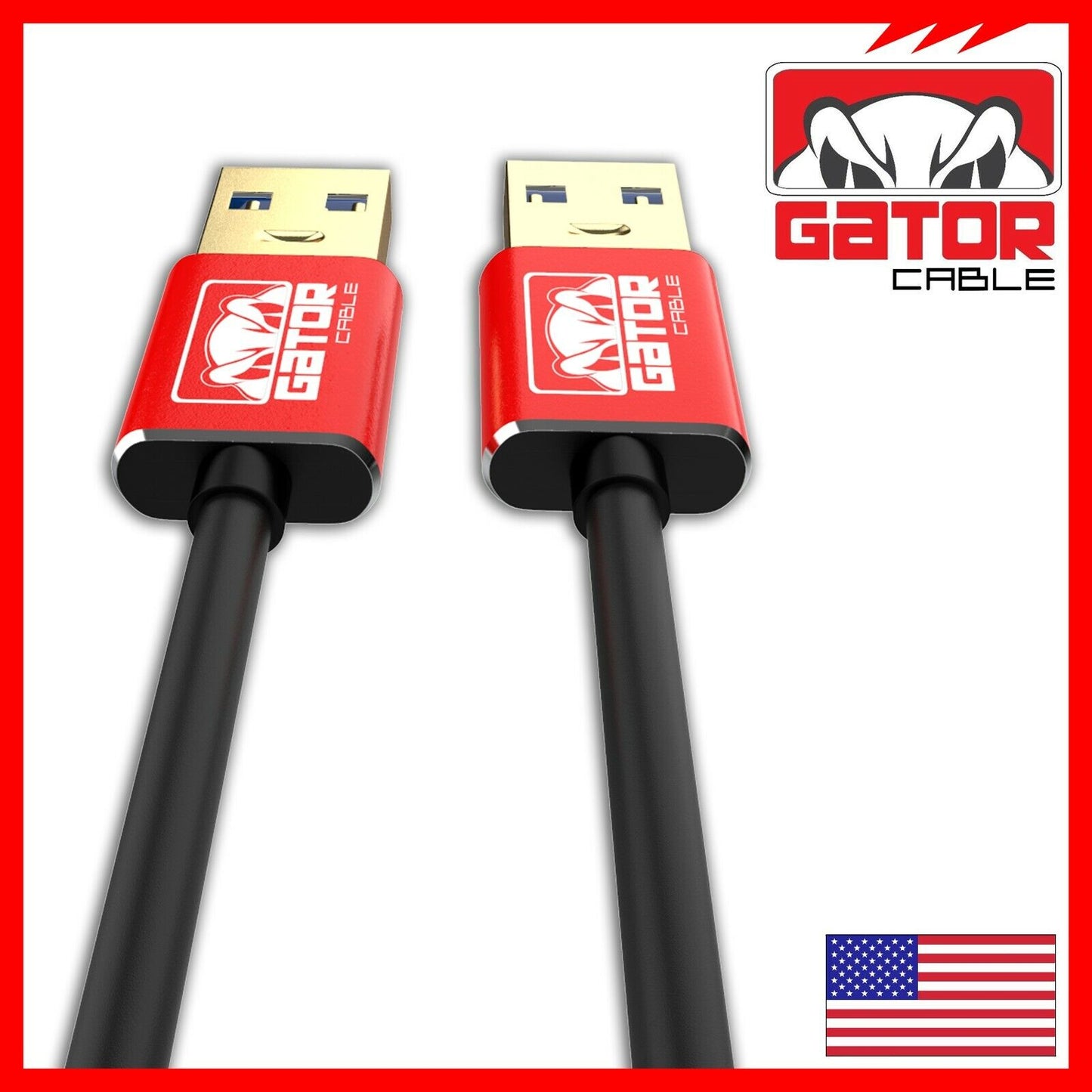 USB 3.0 A Male to A Male Cable Data Transfer Super Speed Power Charger Metal 6FT
