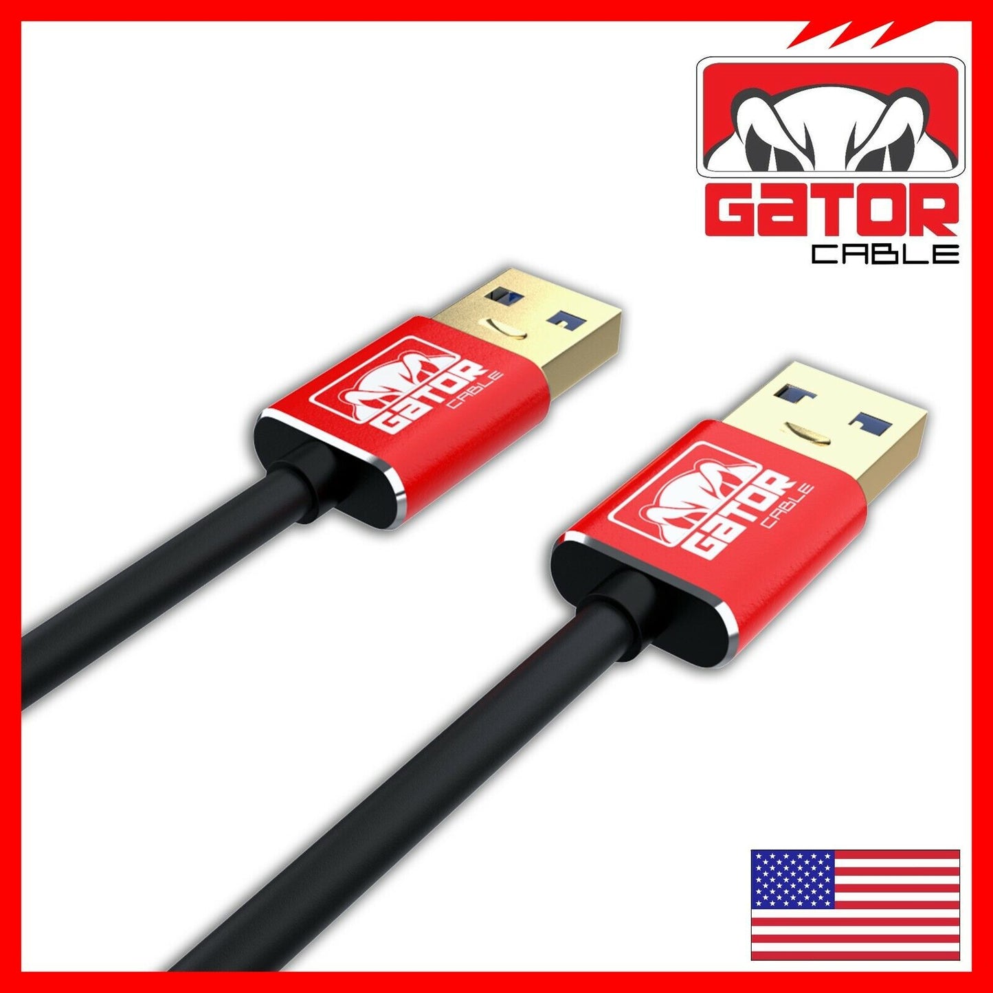 USB 3.0 A Male to A Male Cable Data Transfer Super Speed Power Charger Metal 6FT