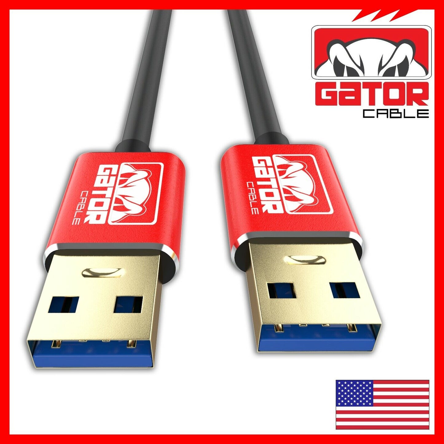 USB 3.0 A Male to A Male Cable Data Transfer Super Speed Power Charger Metal 6FT