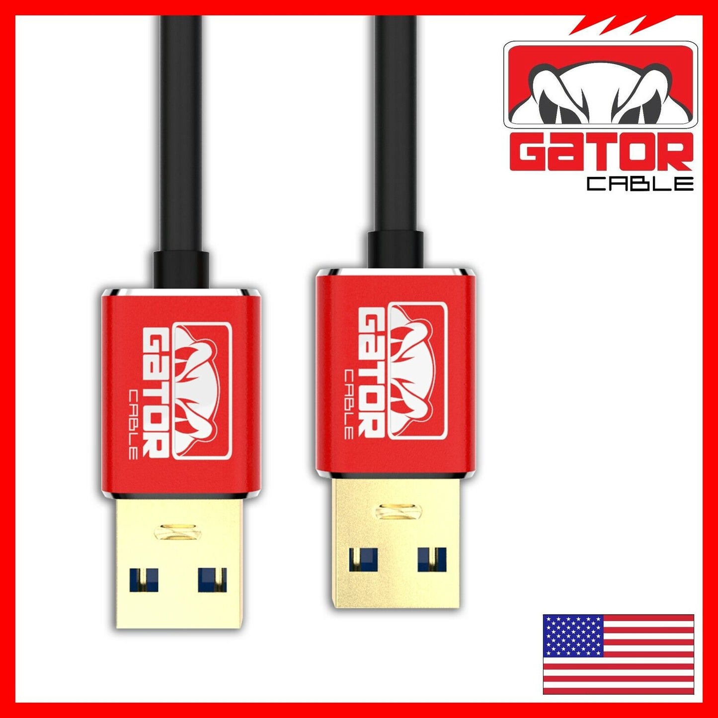 USB 3.0 A Male to A Male Cable Data Transfer Super Speed Power Charger Metal 6FT