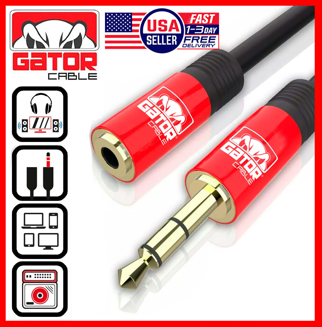 AUX 3.5mm Extension Cable Male to Female Adapter Stereo Audio Headphone Cord 6FT