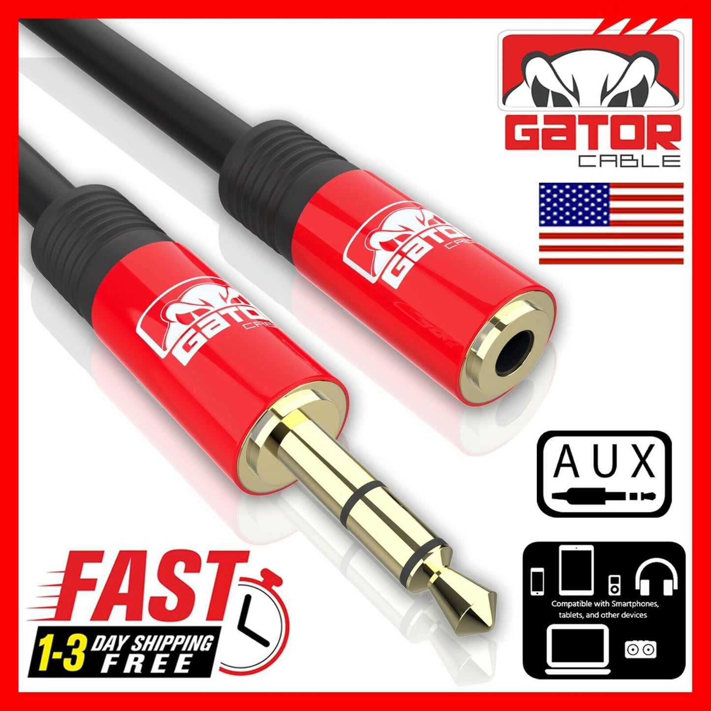 AUX 3.5mm Extension Cable Male to Female Adapter Stereo Audio Headphone Cord 6FT