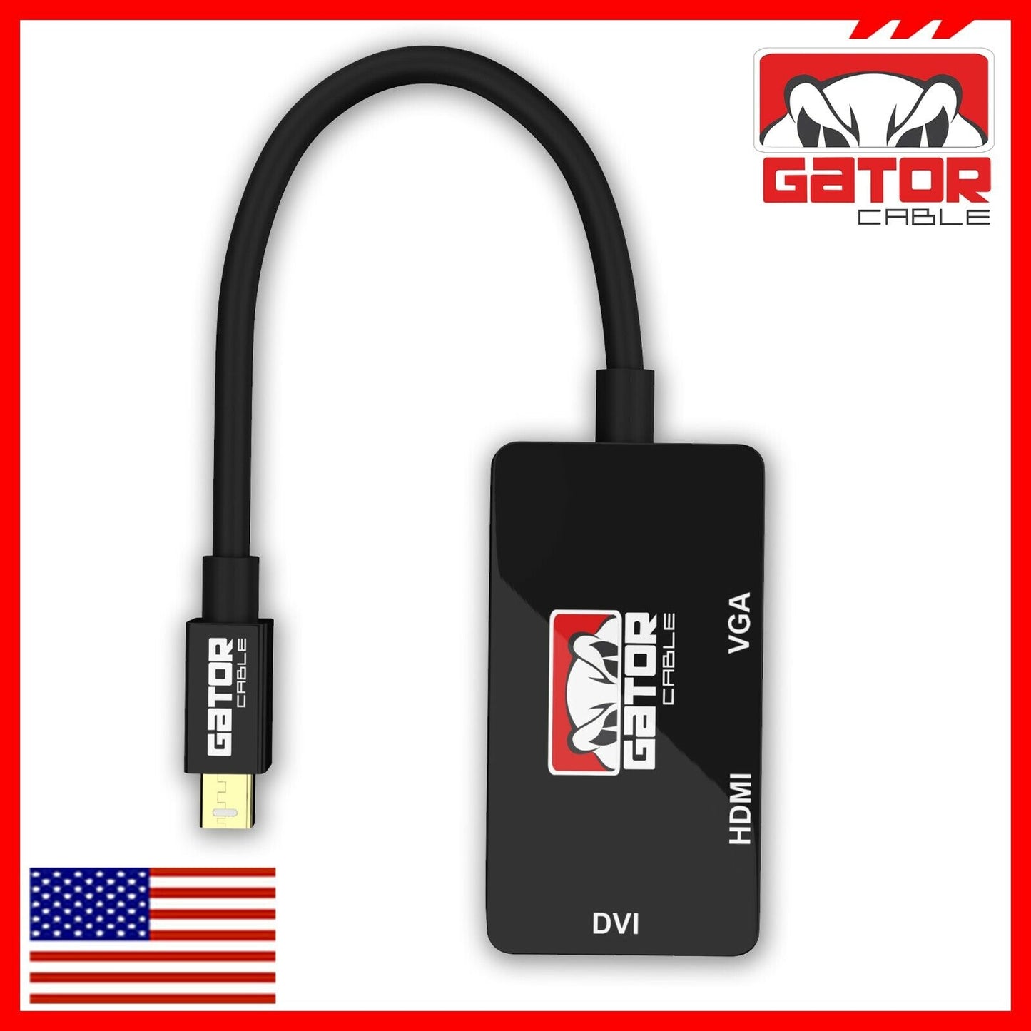 Mini DisplayPort Thunderbolt Male To DVI HDMI VGA Adapter Converter Cable 4 in 1