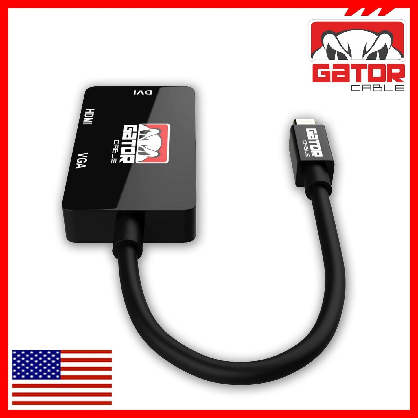 Mini DisplayPort Thunderbolt Male To DVI HDMI VGA Adapter Converter Cable 4 in 1