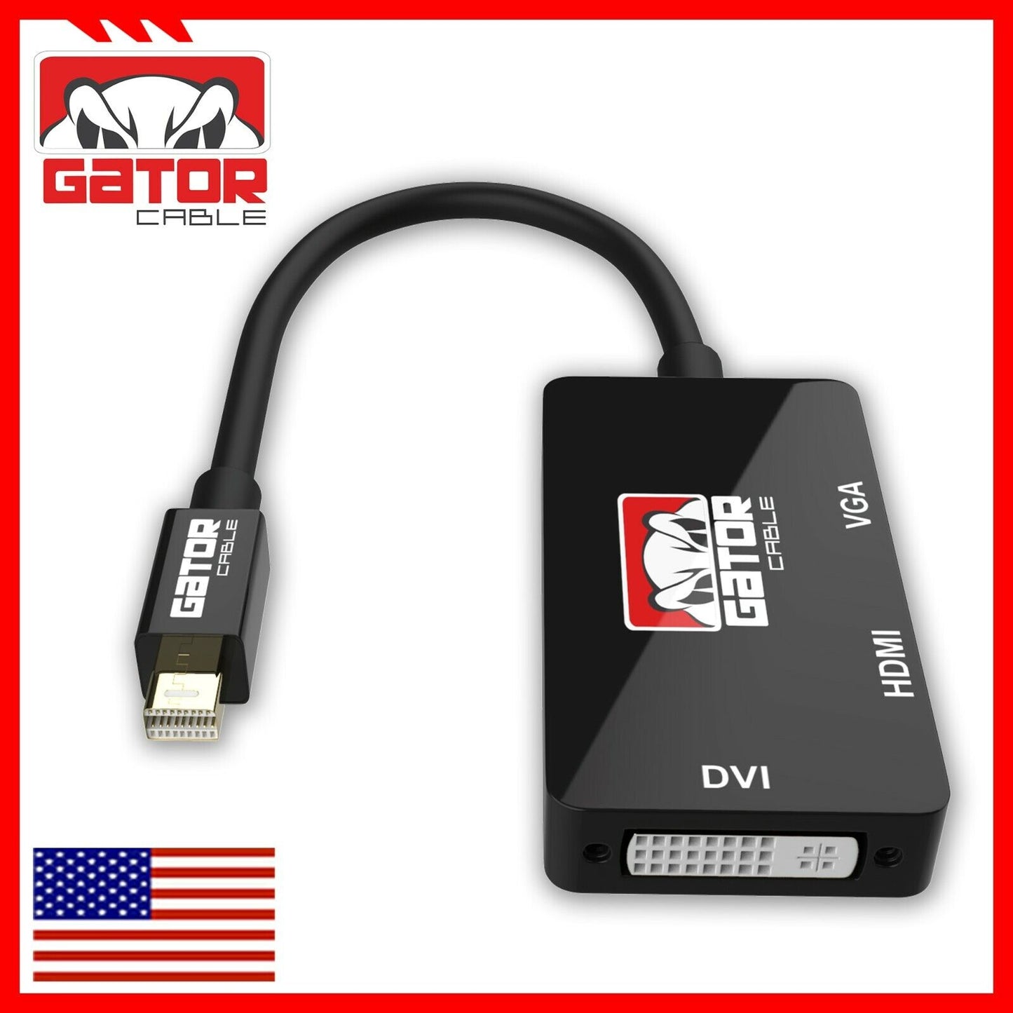 Mini DisplayPort Thunderbolt Male To DVI HDMI VGA Adapter Converter Cable 4 in 1
