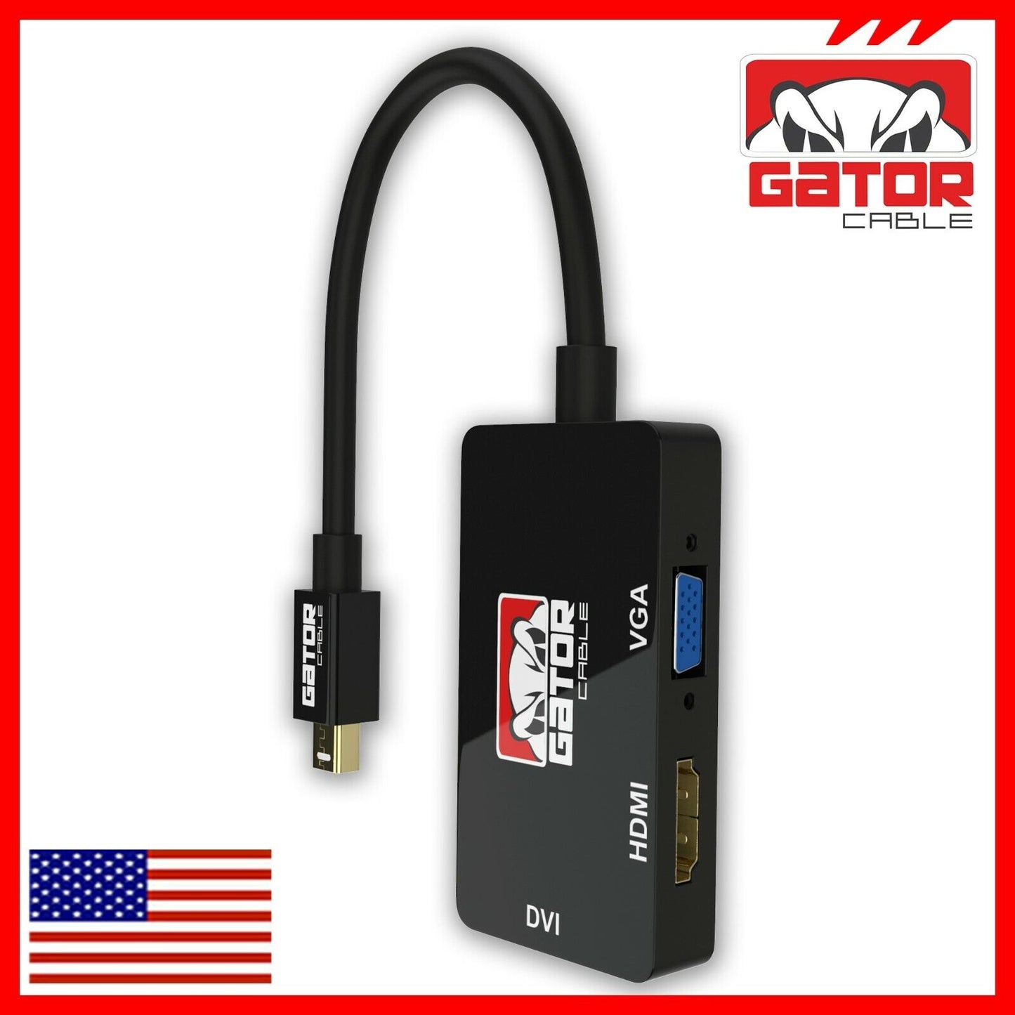 Mini DisplayPort Thunderbolt Male To DVI HDMI VGA Adapter Converter Cable 4 in 1