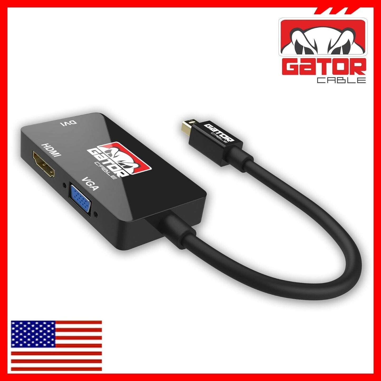 Mini DisplayPort Thunderbolt Male To DVI HDMI VGA Adapter Converter Cable 4 in 1
