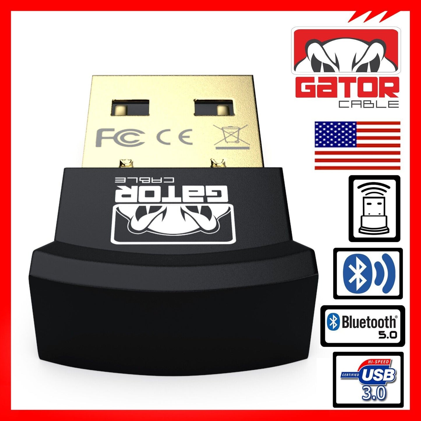 USB 3.0 Bluetooth 5.0 Adapter Dongle Receiver Wireless Audio Music TV PC MAC