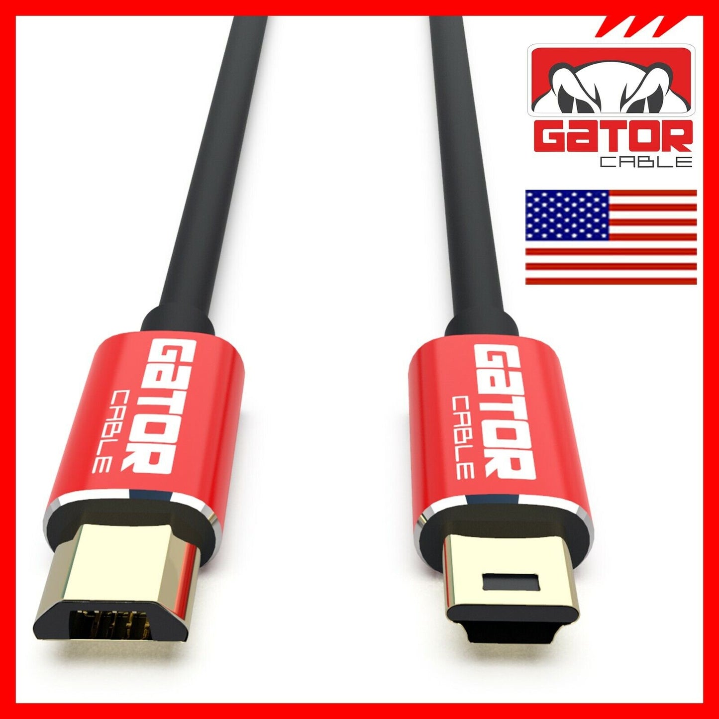 Micro USB to Mini USB Male Host OTG Adapter Converter Cable Charger Cord 3FT