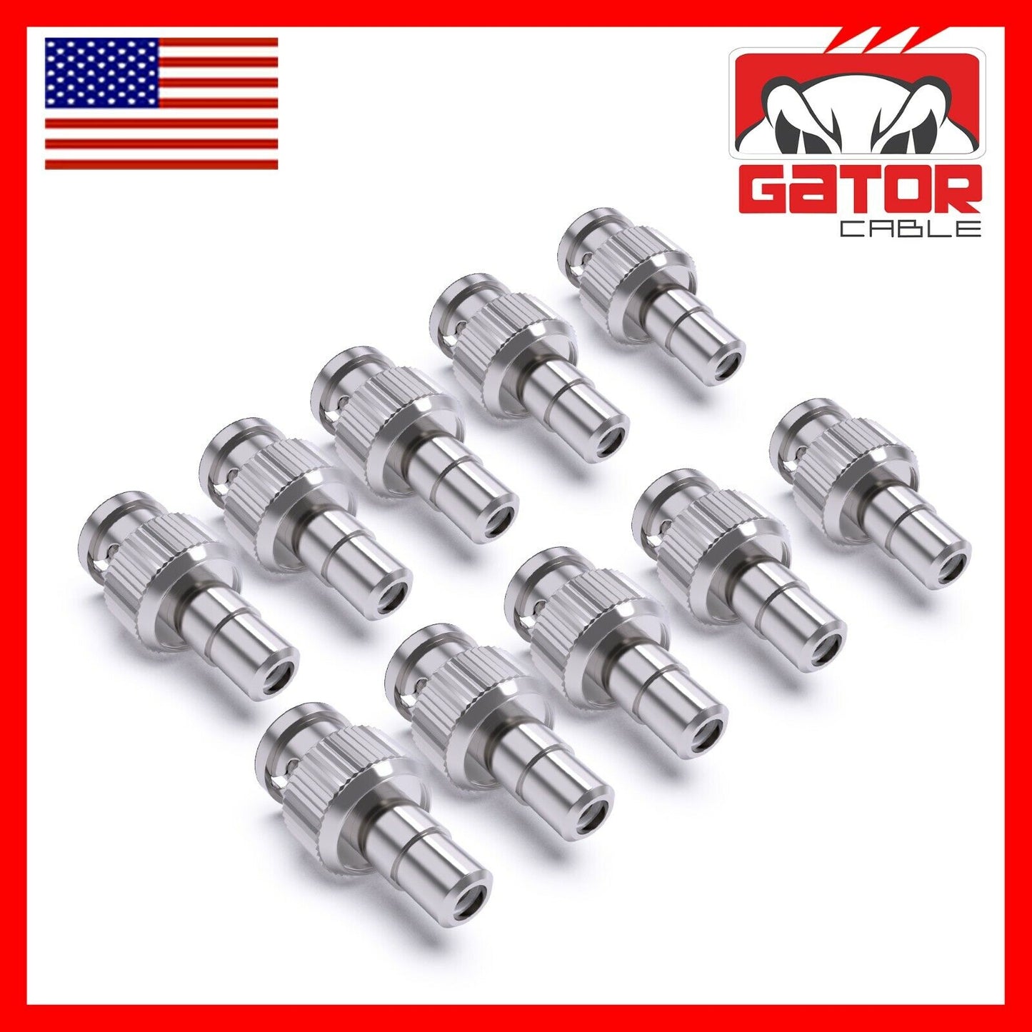 BNC Male Plug to RCA Female Coax Connector Adapter Converter for CCTV Camera 10X
