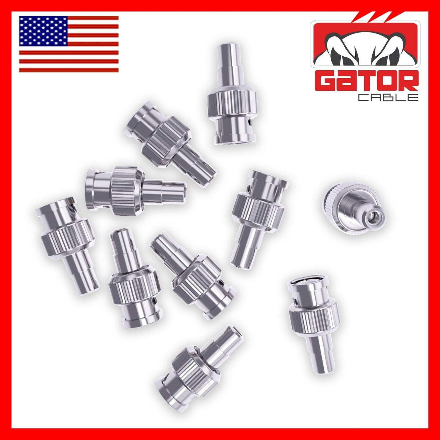 BNC Male Plug to RCA Female Coax Connector Adapter Converter for CCTV Camera 10X