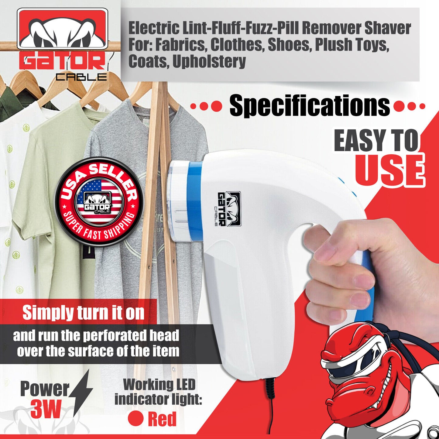 Lint Pill Fluff Fuzz Remover Shaver Electric Clothes Fabrics Sweater Blanket