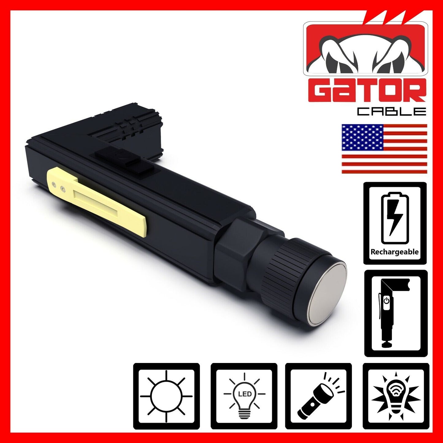Super Bright Tactical Military LED Flashlight Torch Lamp 90° Degree Angle Light