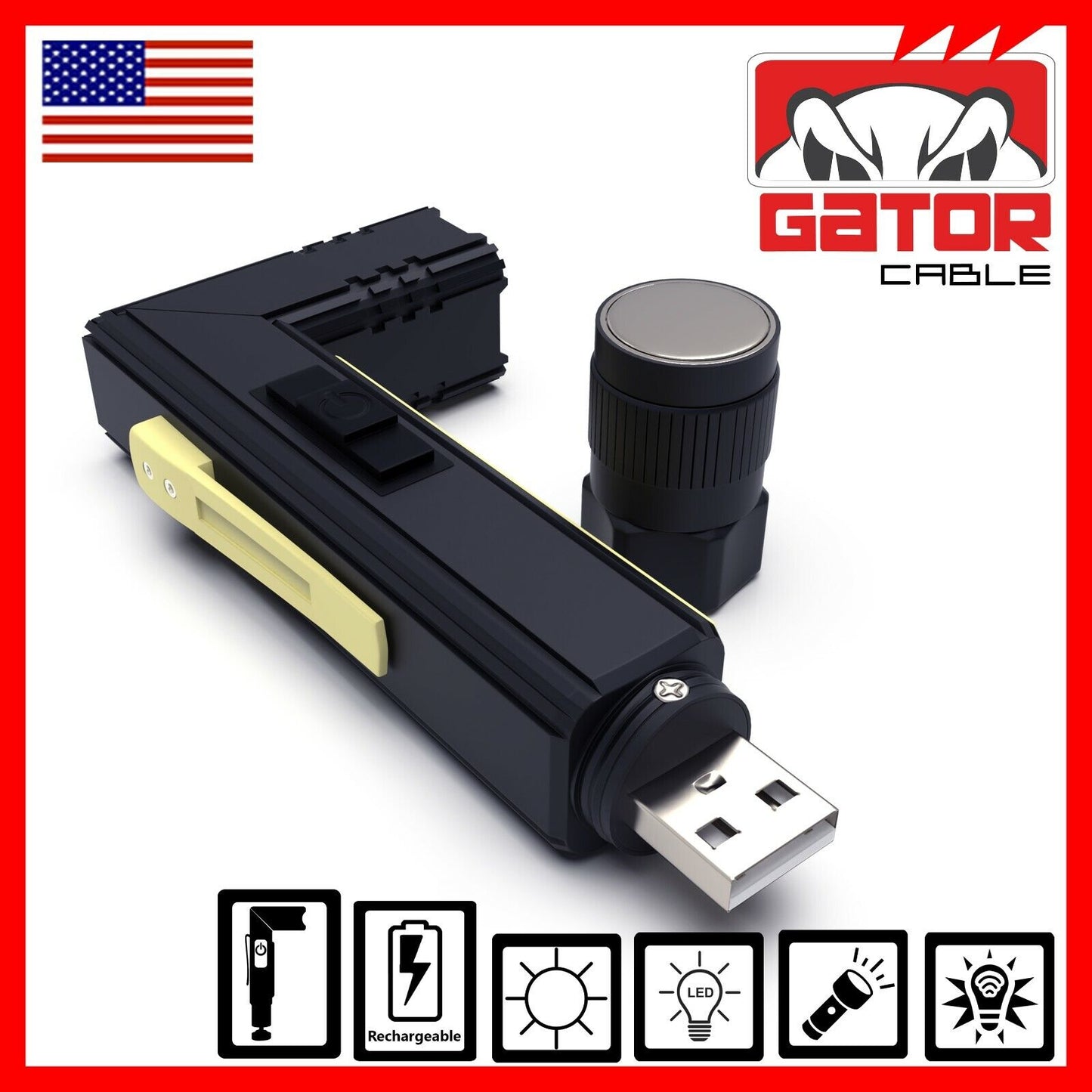 Super Bright Tactical Military LED Flashlight Torch Lamp 90° Degree Angle Light