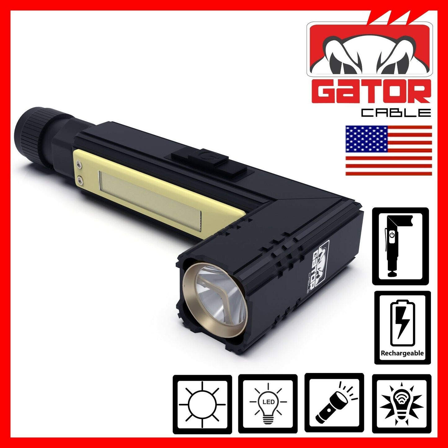 Super Bright Tactical Military LED Flashlight Torch Lamp 90° Degree Angle Light