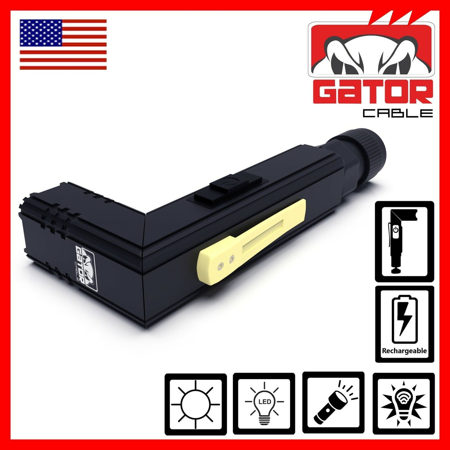 Super Bright Tactical Military LED Flashlight Torch Lamp 90° Degree Angle Light