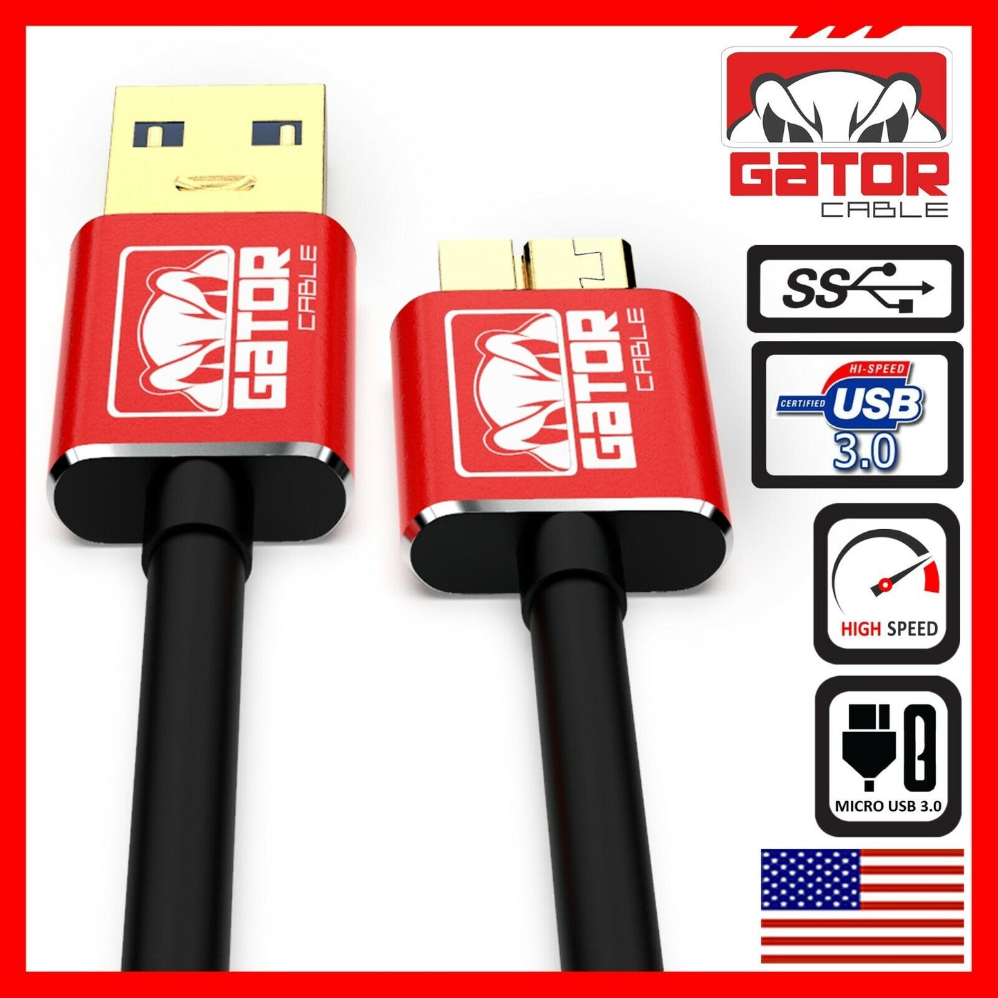 Micro USB 3.0 Cable High Speed Data SYNC For HDD Portable External Hard Drive
