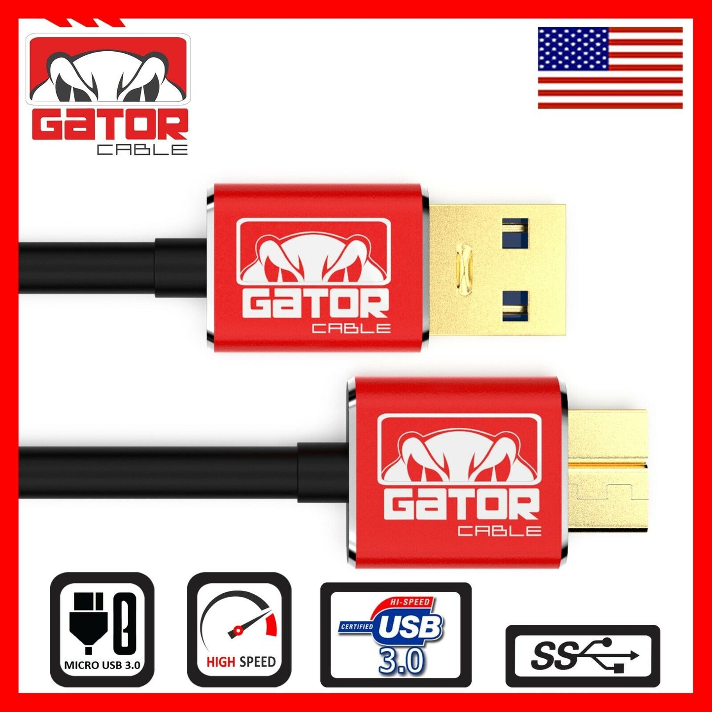 Micro USB 3.0 Cable High Speed Data SYNC For HDD Portable External Hard Drive