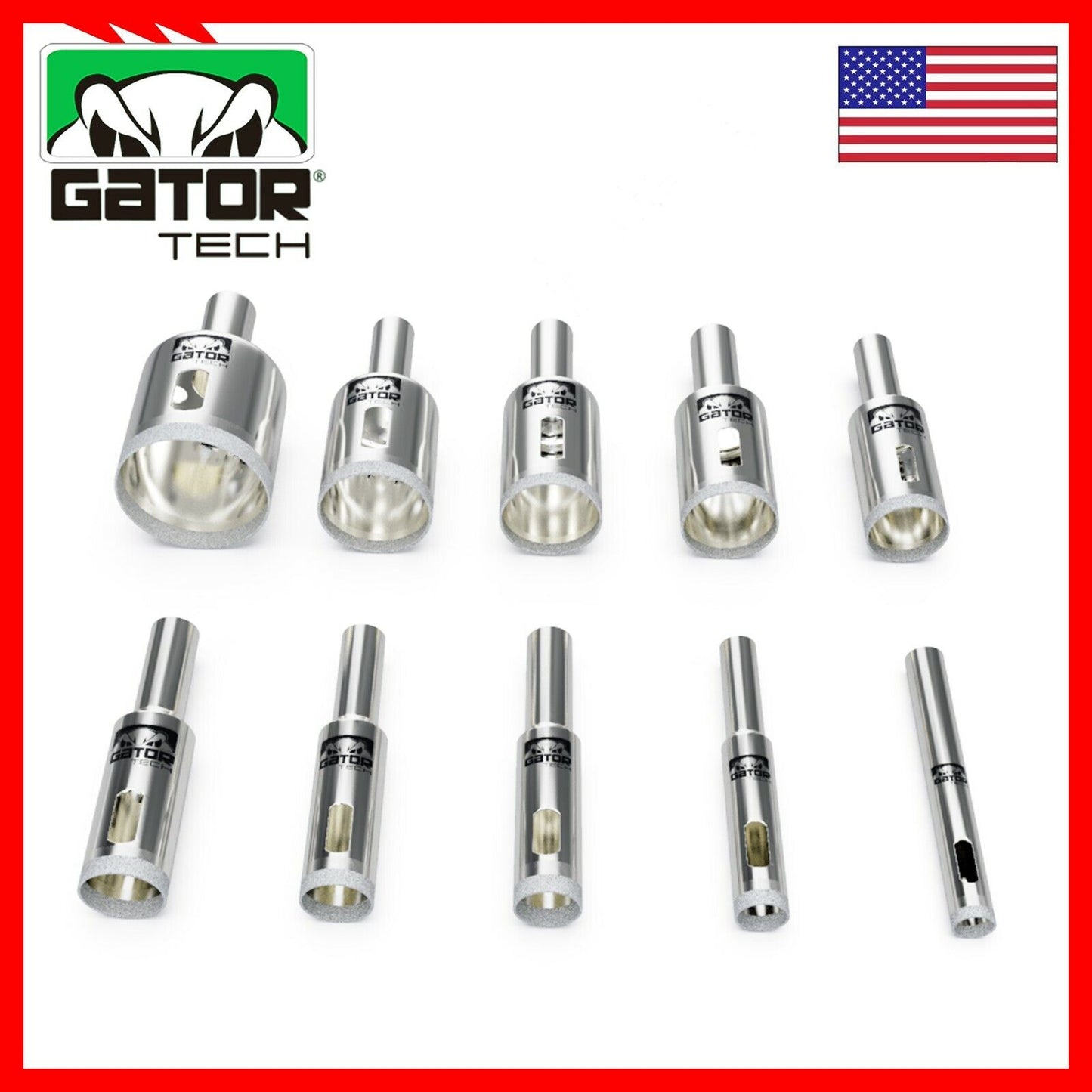 Diamond Hole Maker Cutter Saw Drill Bit Set Glass Ceramic Tile Porcelain 10pcs
